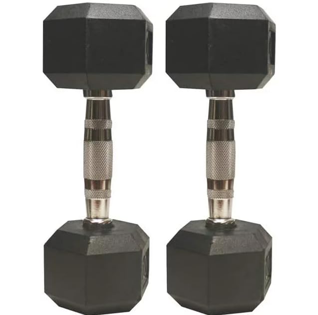 Amber Rubber Hex Dumbbell Weights
