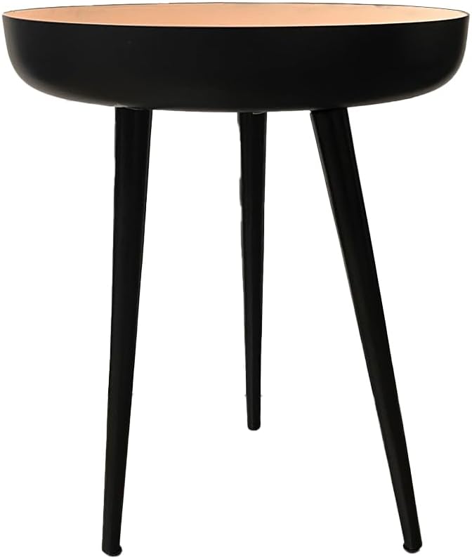 LIVEVIE Bregenz Collection Enamel-Coated Metal End Table Versatile Indoor Decor &amp; Serving Table for Home and Office, Baby Pink, 16 x 20 inches