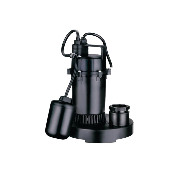 Leo Pump Thermoplastic Sump Pump with Top Suction Design, Vertical Float Switch, and Corrosion-Resistant Construction - Ideal for 14Inch Basins - Includes 1-1/2 NPT Discharge &amp; Adapter, 1/3HP 115V/60HZ