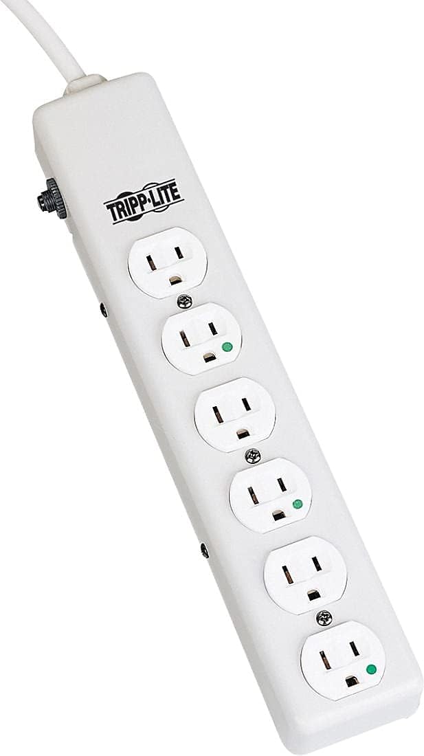 Tripp Lite Safe-IT Medical-Grade Power Strip, 6 Hospital-Grade Outlets, UL 1363 Certified, 1.5 Ft / 0.45M Cord, Life Limited Manufacturer&