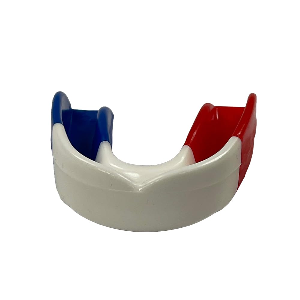 Ultimate Comfort and Protection Customizable Mouthpiece for Personalized Fit and Reliable Protection - Perfect for MMA, Boxing, Martial Arts, and All Contact Sports, Red/White/Blue, Pack of 10
