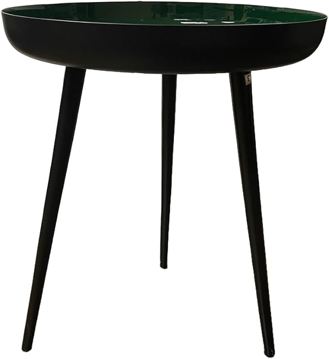 LIVEVIE Bregenz Collection Enamel-Coated Metal End Table Versatile Indoor Decor &amp; Serving Table for Home and Office, Forest Green, 20 x 24 inches