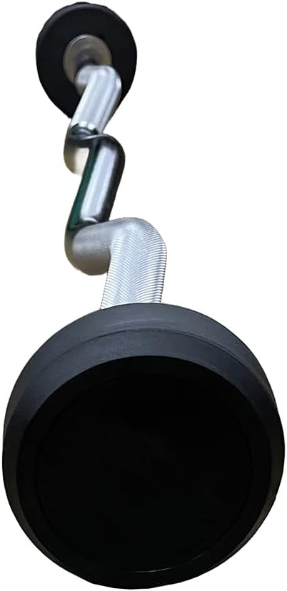 Rubber Coated Pre-weighted Curl Bars Elevate Your Workouts with Durable Alloy Steel Construction, Secure Knurled Grip, Enhanced Comfort, 35lb