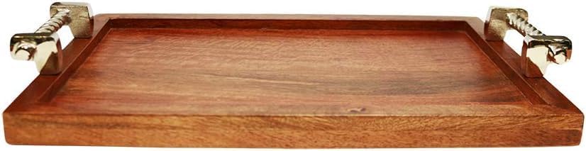 Dreamer Luxury Wooden Serving Tray - Elegant 15" x 10" Platter for Breakfast, Appetizers, Coffee, Bar, and Entertaining