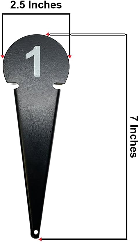 Durable Discus &amp; Shot Put Markers (Set of 10) Essential Track and Field Equipment, Spiked Tips for Secure Placement, High Visibility, Robust Metal Construction for Competitions and Training