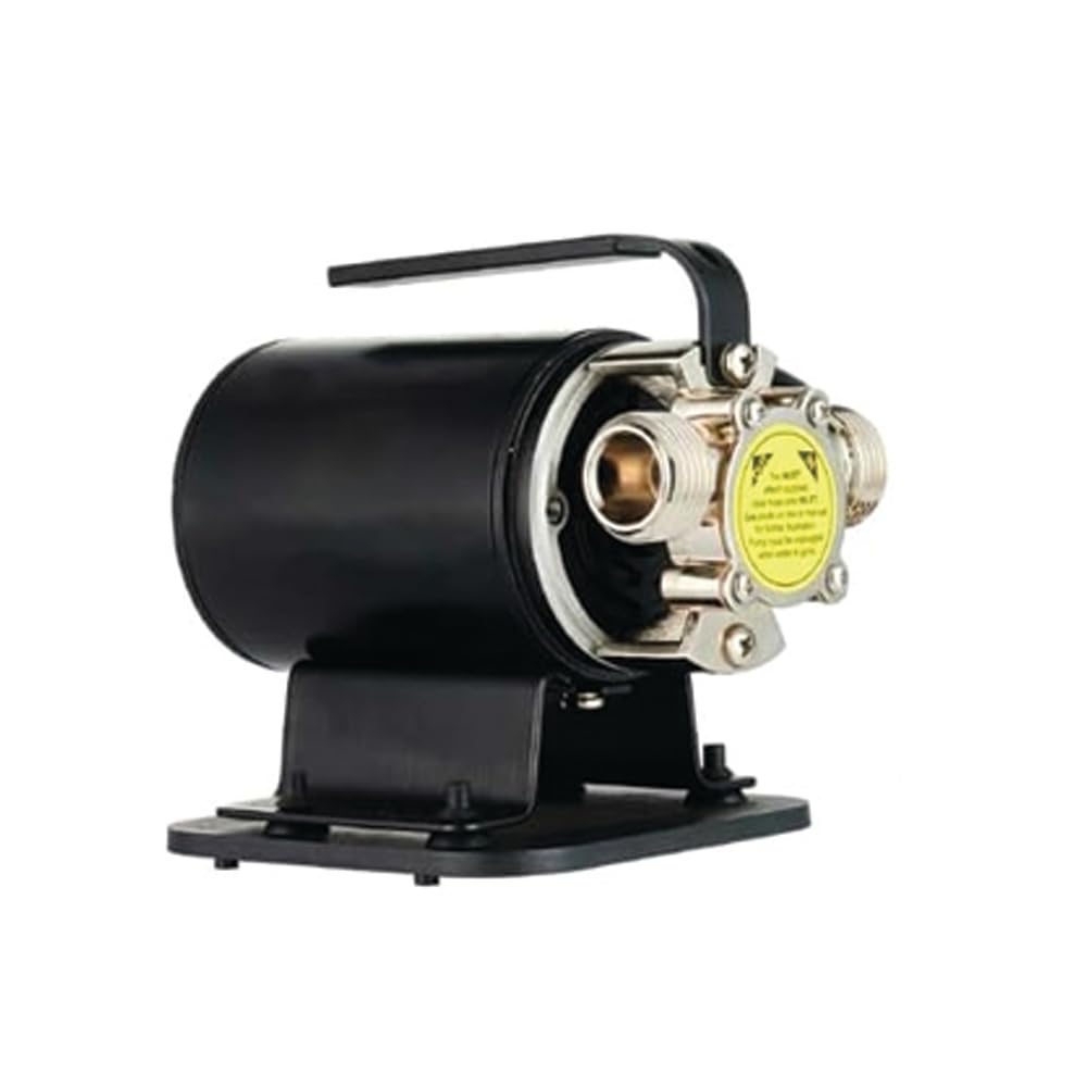 LIVEVIE Leo Pump Transfer Pump Ergonomic Handle, Metal Volute, Oil-Free, Thermal Protection, 115V/12V, Suction Attachment, Brass Adapters, 1/10HP 12V, PM001-1