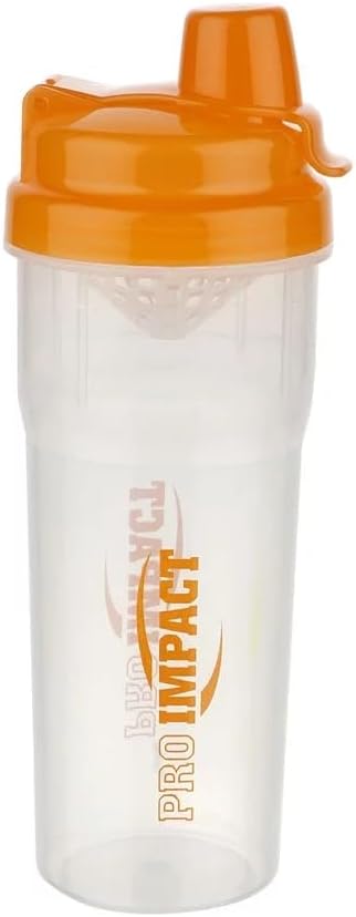 Mini Shaker Glass with Black Cap: Premium Quality Protein Shaker Bottle for Smooth Blends, Leak-Proof Design, Easy to Carry, Ideal for Gym Enthusiasts and Athletes, Versatile Use, Orange
