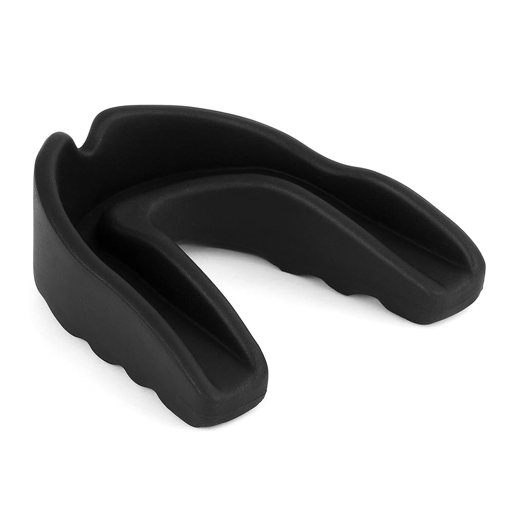 Adult Single Mouthpiece with Durable Ventilated Case - Customizable Fit, Boil and Wear Instructions, Solid Construction for Superior Protection, Black, Pack of 100