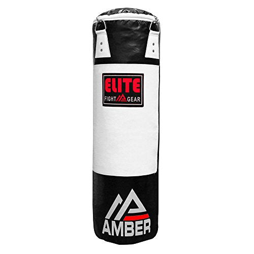 Elite Strikeforce Heavybag for Boxing, Kickboxing, MMA, Muay Thai ToughTek Leather, Triple Stitched, Sand Weighted, D-Ring, Chains &amp; Swivel
