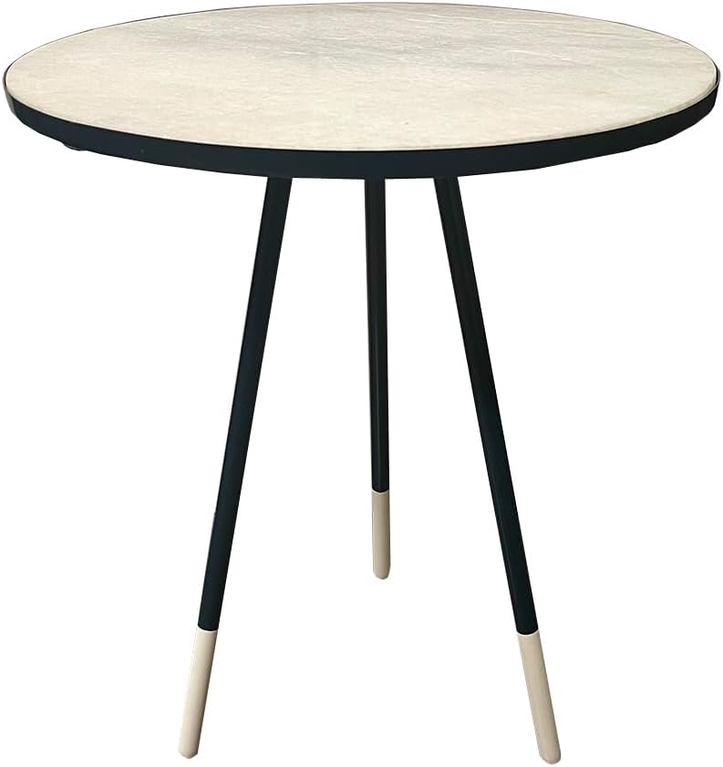LIVEVIE Rhein Collection Marble Top End Table - Indoor D?cor &amp; Serving Table for Home &amp; Office, 20-Inch