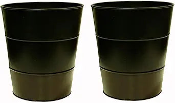 LIVEVIE Millennium Collection Modern Trash Can Wastebasket - Elegant Antique Copper Finish, Perfect for Recycling, Bathroom, Kitchen, Home Office, Dorm, Kids Room (Set of 2)
