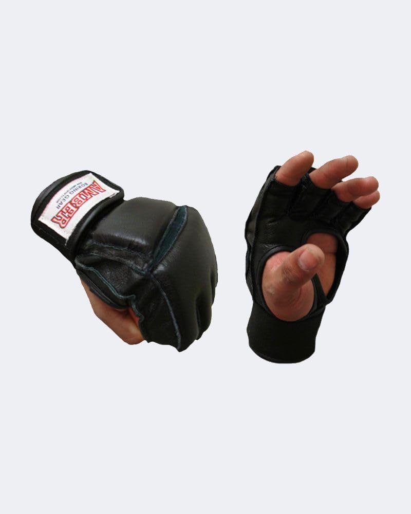 Ultimate Grappling Mastery All-Leather Gloves ? Hook &amp; Loop Wristwrap, Enhanced Padding, Durable &amp; Flexible for Intense No-Holds-Barred Training &amp; Combat