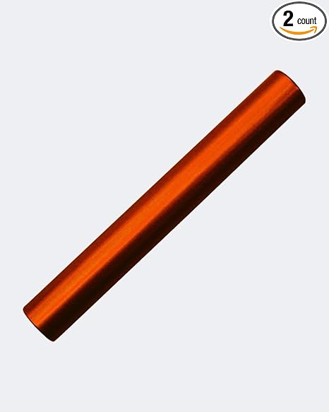 Aluminum Relay Baton Get The Winning Edge with Our Official Size, Lightweight, and Safe, Orange Pack of 2
