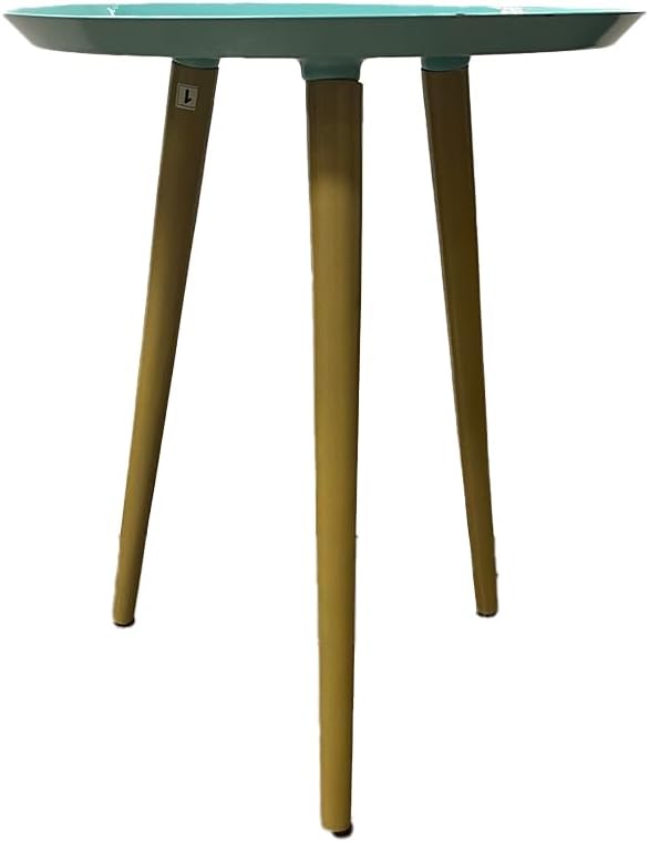LIVEVIE Bregenz Collection Enamel-Coated Metal End Table Versatile Indoor Decor &amp; Serving Table for Home and Office, Light Blue, 16 x 19 inches
