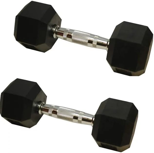 Amber Rubber Hex Dumbbell Weights