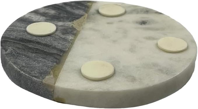 Dreamer Marble Coaster Set Great for Indoors or Outdoors for Wine Glasses, Tea Cups, Coffee Mugs or Juice Glasses (Set of 4)