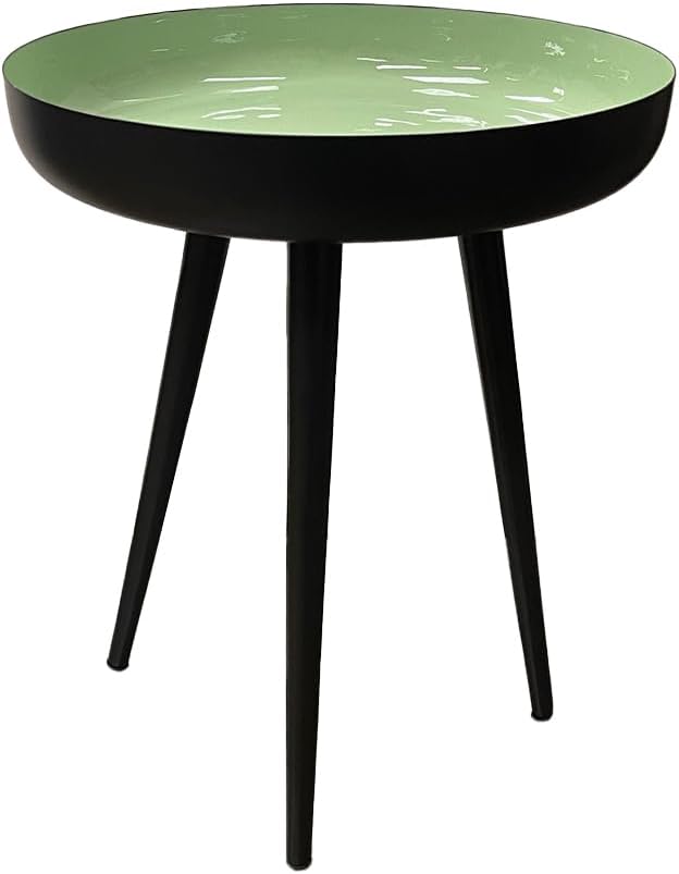 LIVEVIE Bregenz Collection Enamel-Coated Metal End Table Versatile Indoor Decor &amp; Serving Table for Home and Office, Lime Green, 16 x 20 inches