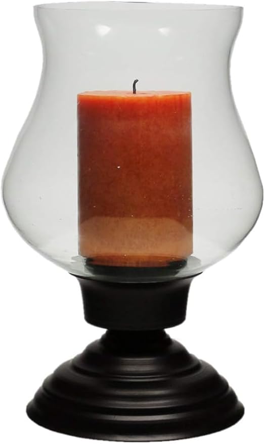 Traditional Hurricane Candle Holders with Wide Chimney - Elegant Table Centerpieces, Ideal Wedding Gift, 10 Inches (Set of 2)