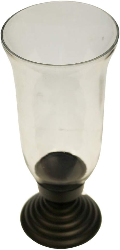 Traditional Chimney Hurricane Candle Holder Collection - Elegant Glass Table Decorations and Centerpieces for Dining/Living Room and Romantic Accent D?cor (Set of 2, Small)