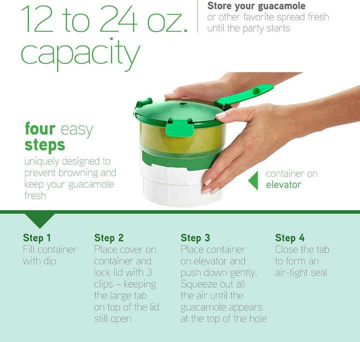 Casabella Guac-Lock Container, Green/White, Model Number: 53362