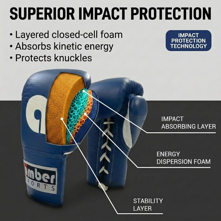 Premium All-Leather Professional Fight Gloves Padded, Pre-Curved, Safety-Focused Design with Layered Foam and Attached Thumb