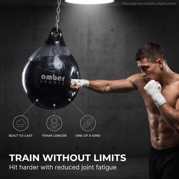 Amber Fight Gear Water-Filled Teardrop Heavy Boxing Bag, 12–18 Inch