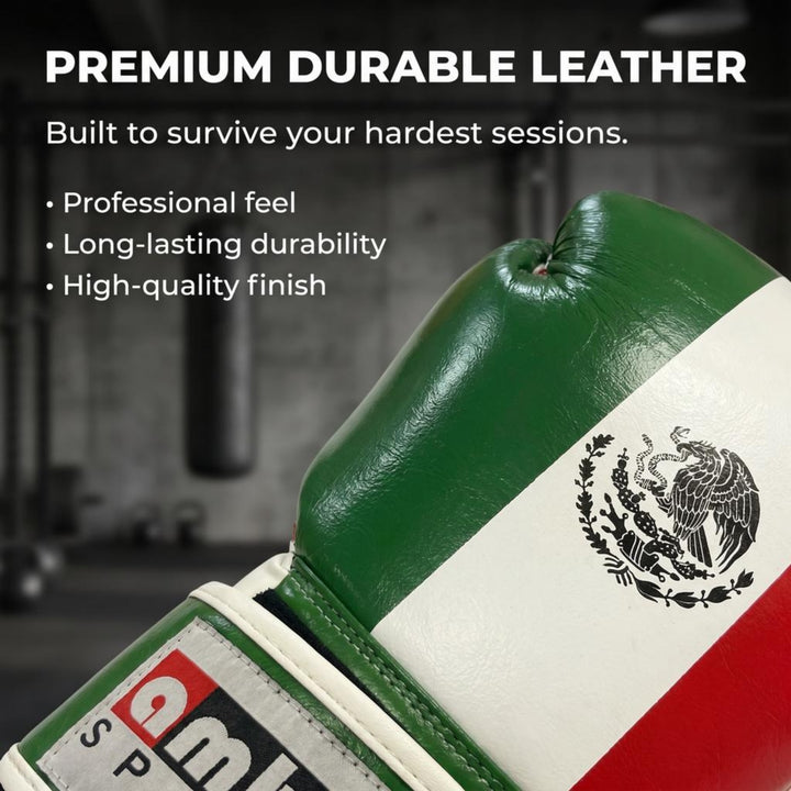 Amber Fight Gear Leather Boxing Gloves with Hook &amp; Loop