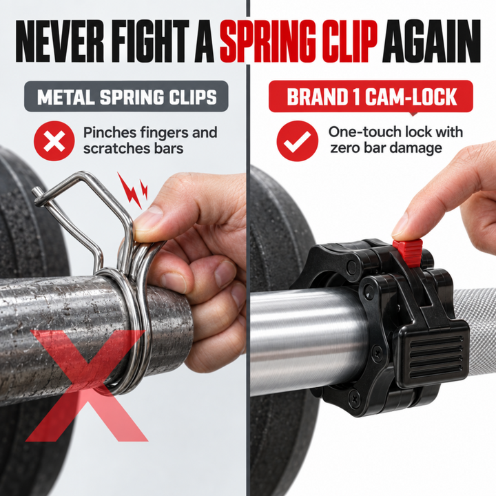Quick Release Non-Slip Olympic Barbell Collar 2 Inch (Pair) with ABS Locking Clamps - Great for Any Training or Workout Weightlifting or Fitness Training or Crossfit