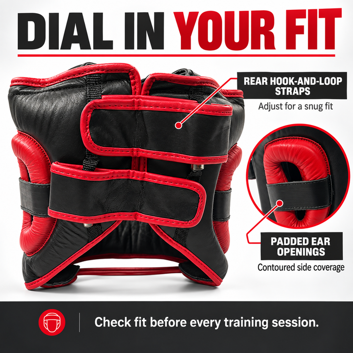 Ultimate All-Leather Face-Saver Headgear, Enhanced Comfort, Advanced Face Bar Protection, Secure Fit, and Shock-Absorbing Padding for MMA, Boxing, Kickboxing, and Martial Arts Training