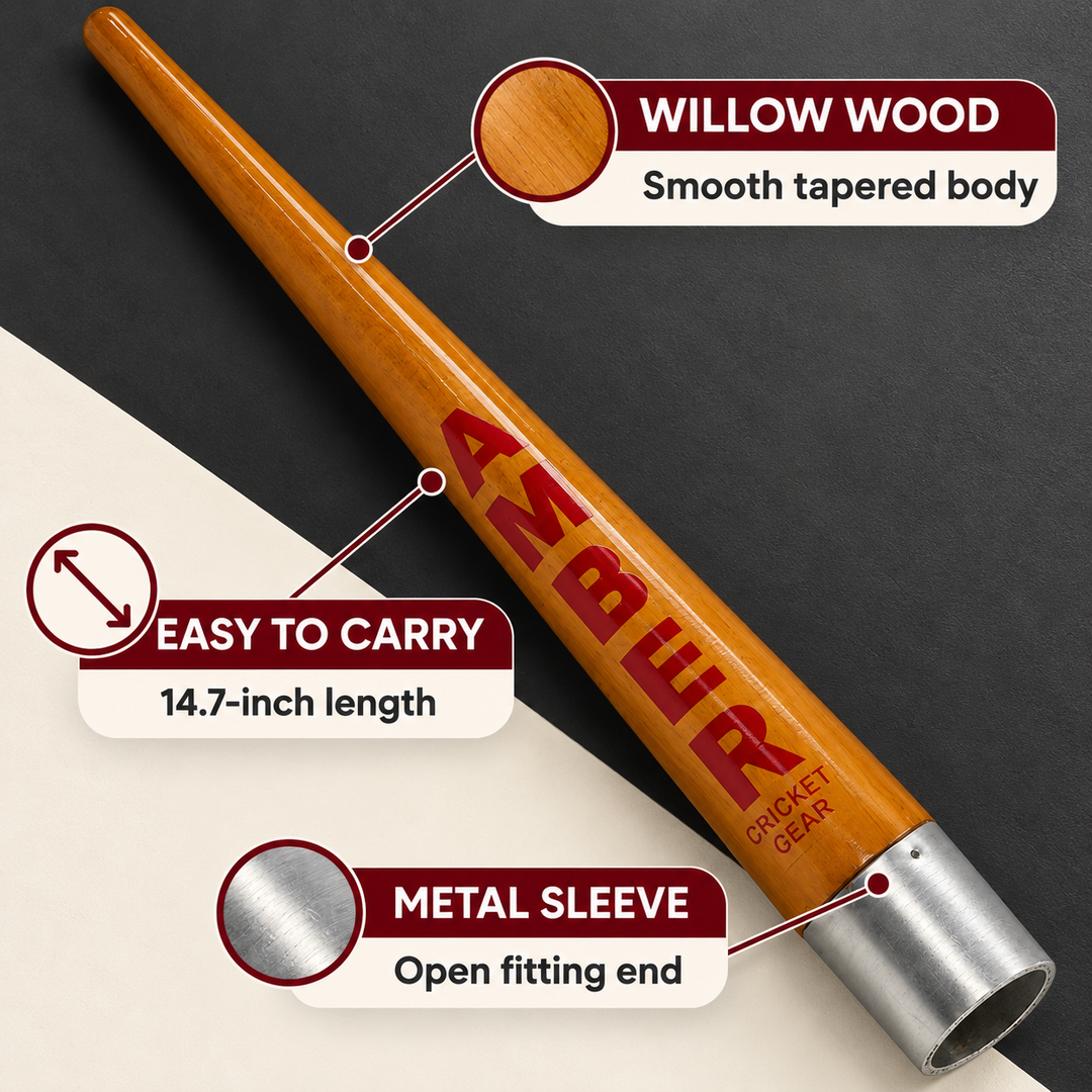 Amber Fight Gear Willow Wood Cricket Bat Grip Cone, 14.2–14.7 Inch