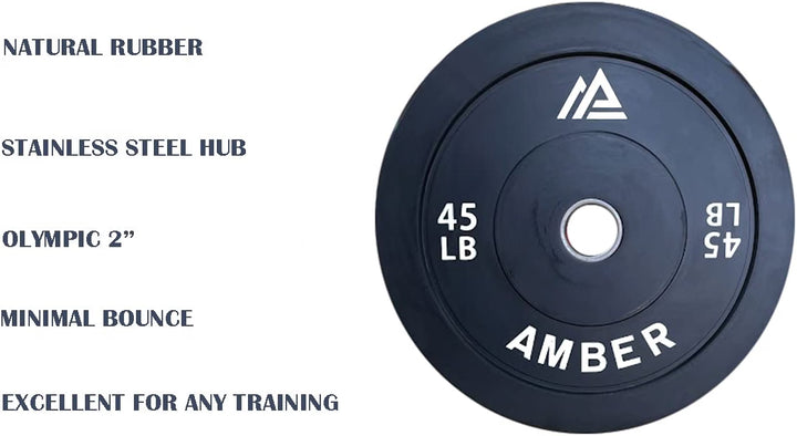Amber Fight Gear Olympic Bumper Plates with 2-Inch Stainless Steel Hub