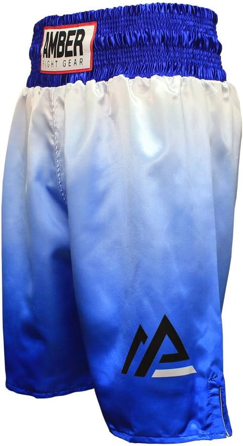 Amber Fight Gear Pro-Style Polyester Satin Boxing Training Shorts