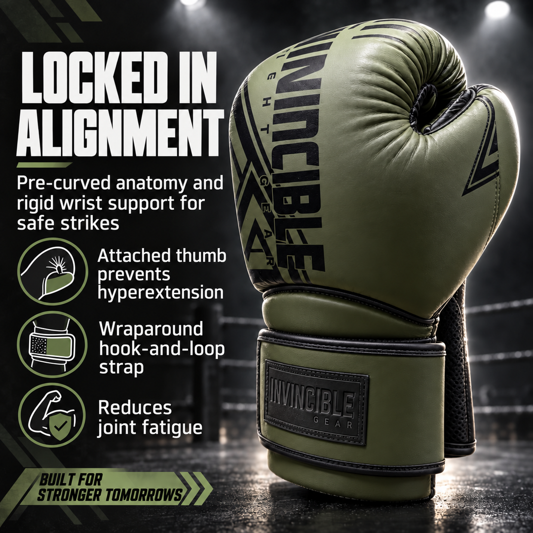 Invincible Fight Gear All Leather Pro Hybrid Boxing Gloves