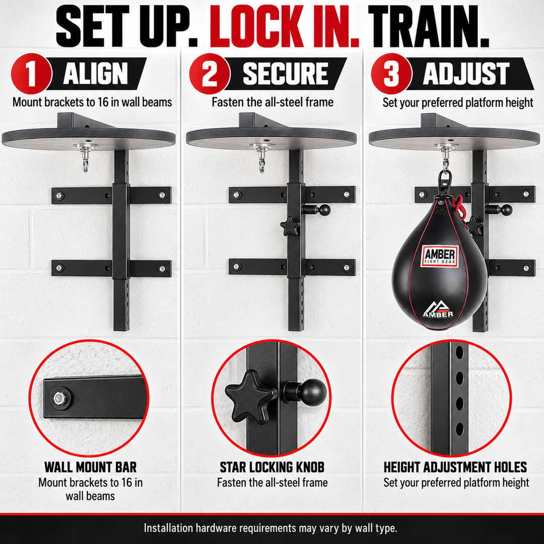 Amber Fight Gear Maximize Your Training with The Pro Style Speedbag Platform - High-Performance Punching Bag Accessories