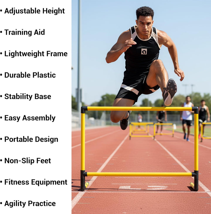 Amber Fight Gear Adjustable Training Hurdle, 6 Height Levels, 36–42 Inch