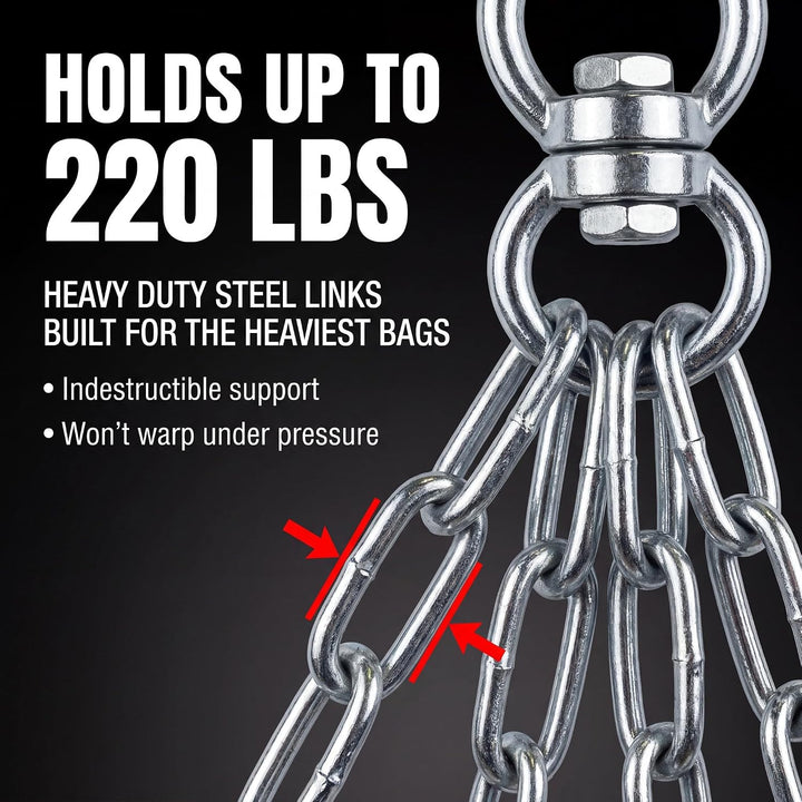 Amber Fight Gear Heavy Bag Chain with 360° Swivel, 200–220 lb Capacity
