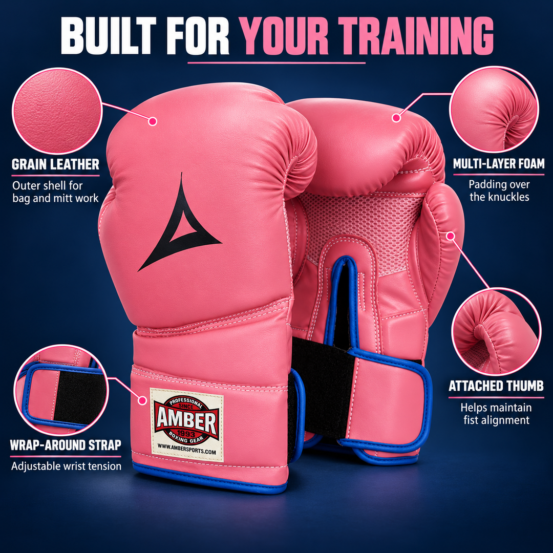 Classic Pro Style Training Gloves, Hook &amp; Loop Closure, Secure Fit, Maximum Protection &amp; Durability, Pink
