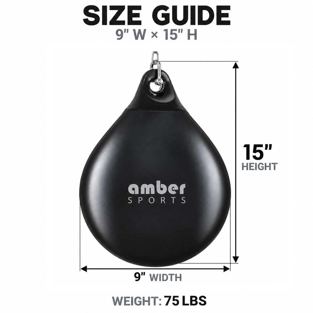 Amber Fight Gear Water-Filled Teardrop Heavy Boxing Bag, 12–18 Inch