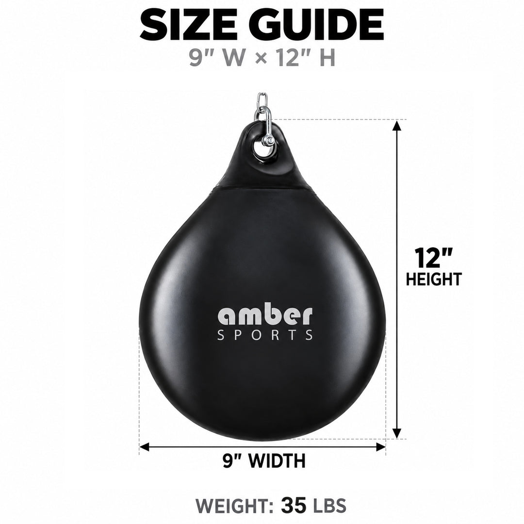 Amber Fight Gear Water-Filled Teardrop Heavy Boxing Bag, 12–18 Inch