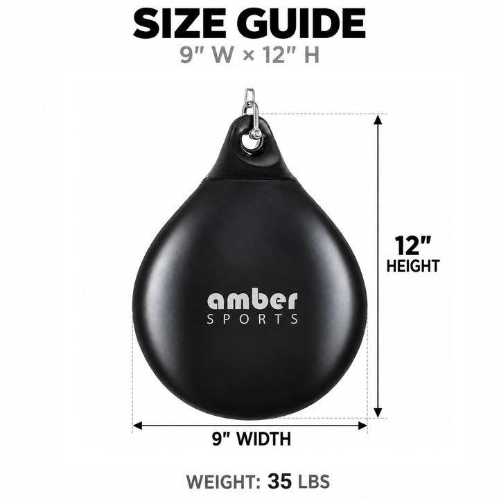 Amber Fight Gear Water-Filled Teardrop Heavy Boxing Bag, 12–18 Inch