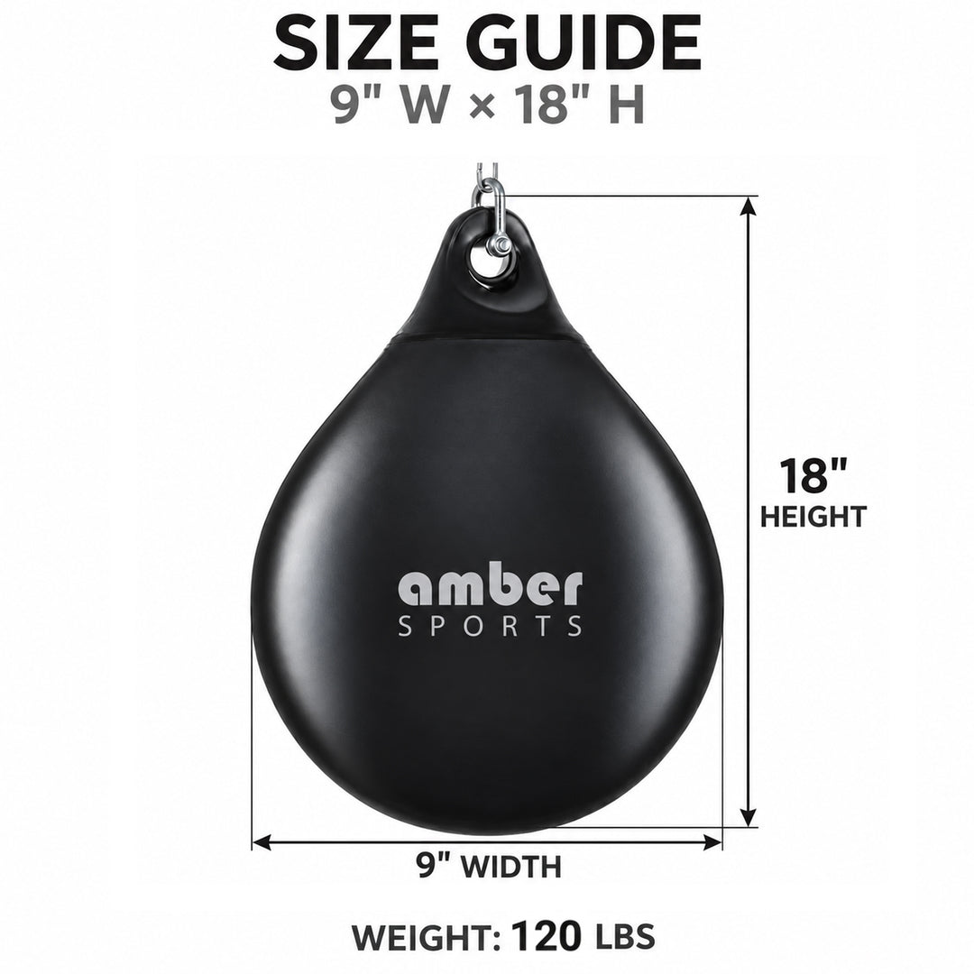 Amber Fight Gear Water-Filled Teardrop Heavy Boxing Bag, 12–18 Inch