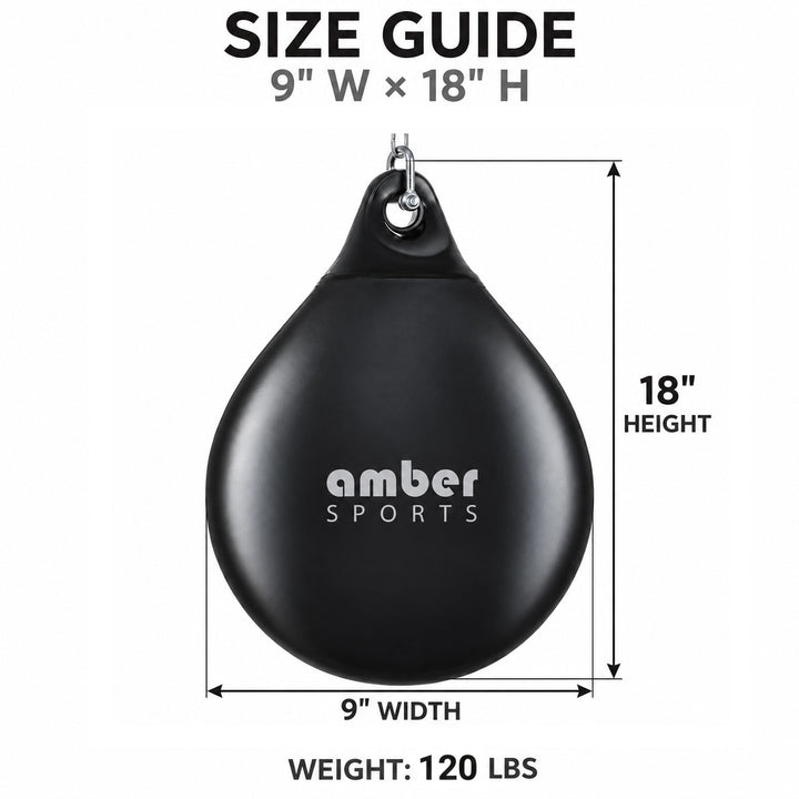 Amber Fight Gear Water-Filled Teardrop Heavy Boxing Bag, 12–18 Inch