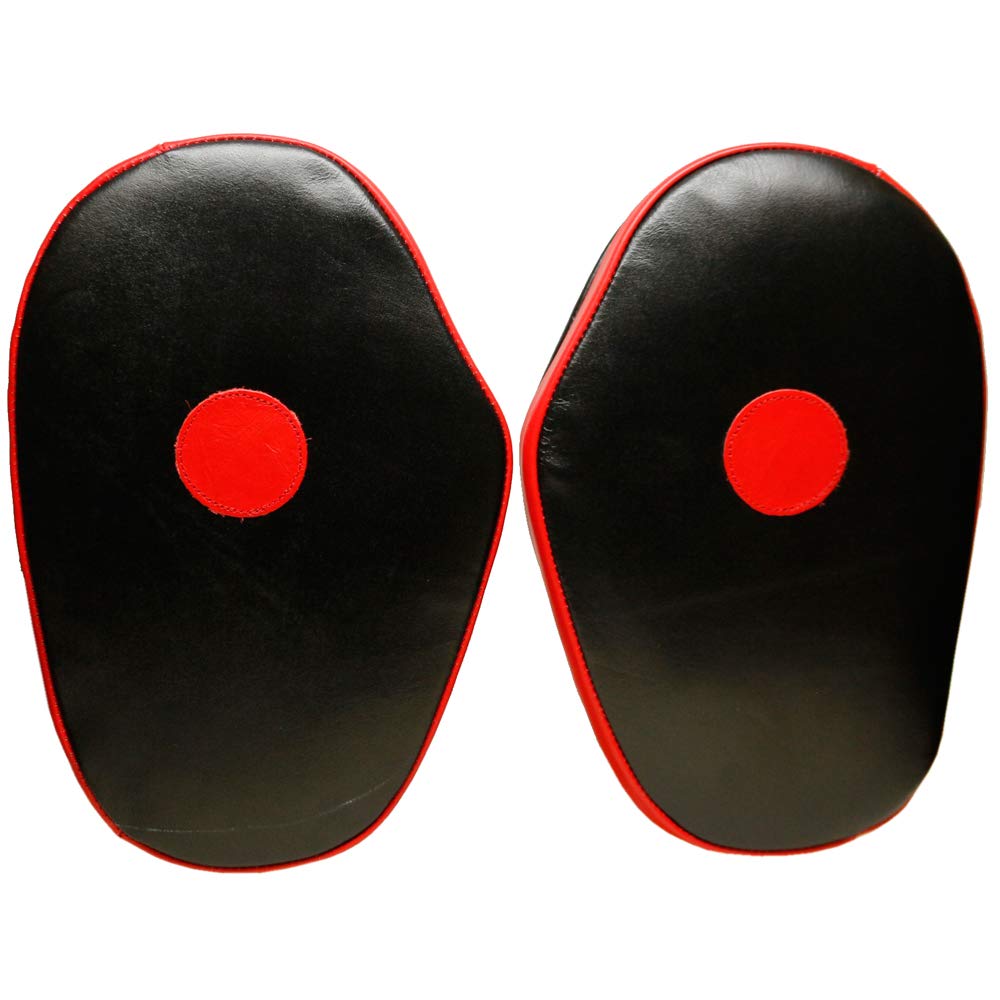Genuine Leather Target Focus Punching Mitts for MMA, Kickboxing, Muay Thai &amp; Martial Arts Training | Shock-Absorbing, Lightweight, Durable with Adjustable Wrist Support &amp; Finger Cover