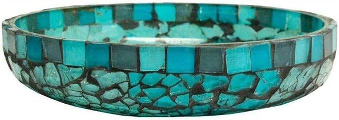 Blue Moon Glass Pillar Plate Holder Functional Table Decorations Centerpieces for Dining/Living Room-Best Wedding Gift Candle Stick Accent Decor (Set of 2)