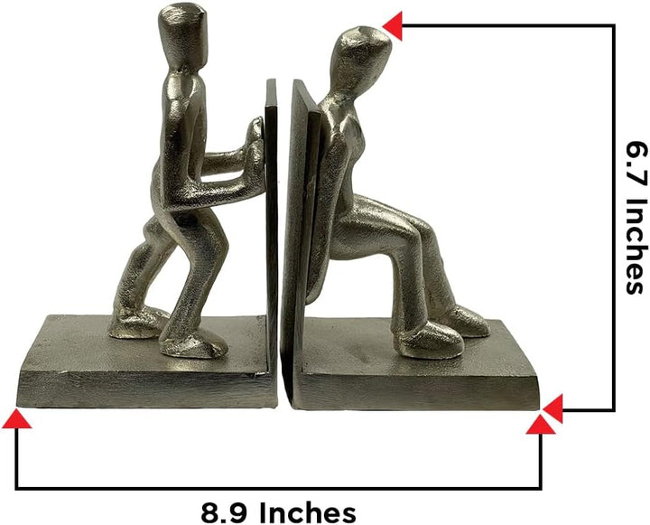 Unique Human Figure Decorative Bookends ? Handcrafted Antique Finish, Non-Skid Felt Bottom for Organizing Books, Magazines, Movies &amp; More, 7 inch High (Set of 2)