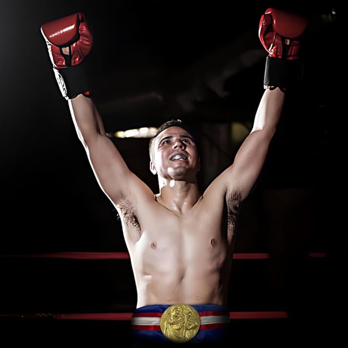 Amber Fight Gear Championship Boxing Belt Ideal for Boxing Shows and Tournaments, Vibrant Satin Design, Secure Hook and Loop Closure