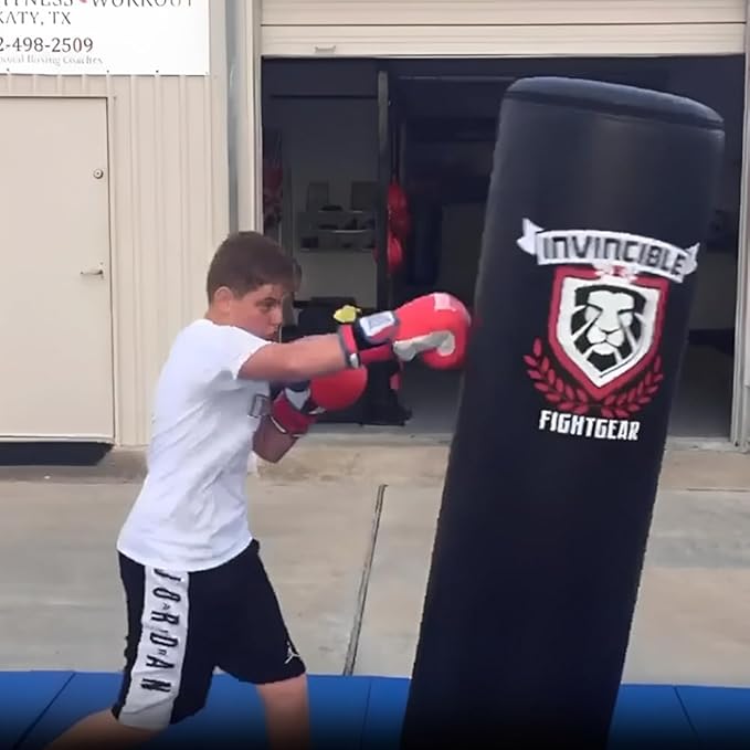Invincible Fight Gear Bounce Back Freestanding Heavy Duty Boxing Punching Heavy Bag - Durable, Convenient, Multi-Use - Great for Aerobic Fitness and Martial Arts Workouts