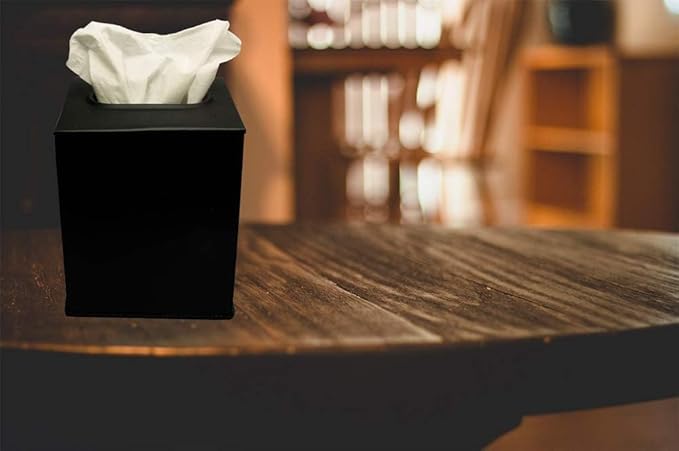 Millennium Collection Elegant Paper Facial Tissue Box Cover Holder - Perfect for Bathroom Vanity, Bedroom Dresser, Nightstand, Home Office