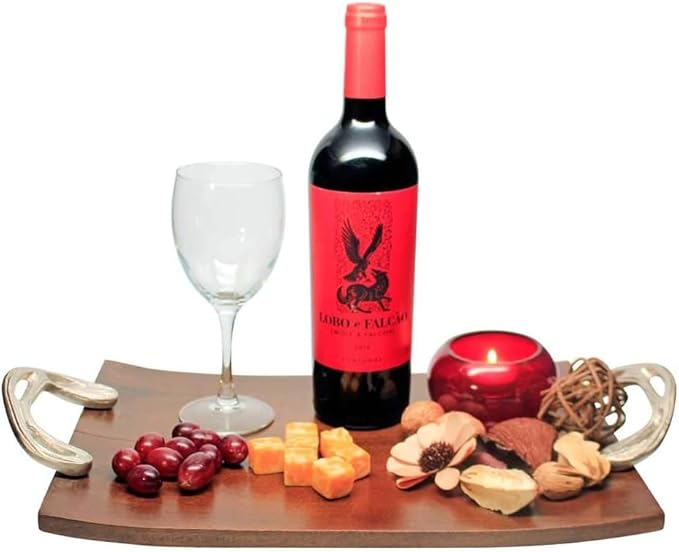 Wooden Party Platter Tray Perfect for Breakfast, Appetizers, Coffee, Bar, and Food Display - 18x10x1 Inches