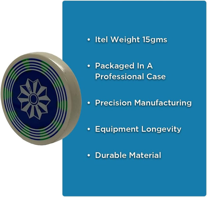 Premium Carrom Striker for Ultimate Precision and Style, Crafted from Man-Made Ivory, 15gms, Professional Packaging, Diverse Aesthetic Selection, Ergonomic Design, 1.6" Diameter (Set of 2)